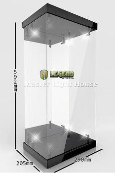 Master Light House Acryl Display Case mit Beleuchtung für 1/4 Actionfiguren (schwarz)