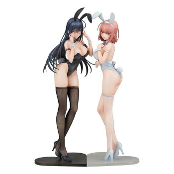 Ikomochi Original Character Statues 1/6 Black Bunny Aoi & White Bunny Natsume 30 - 31 cm