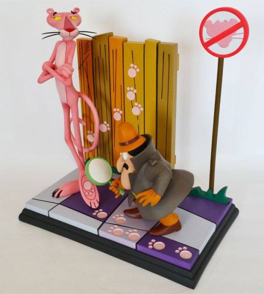 Der rosarote Panther Statue Pink Panther & The Inspector 41 cm